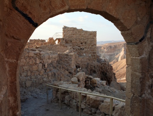 Masada at dawn and Dead Sea - 4